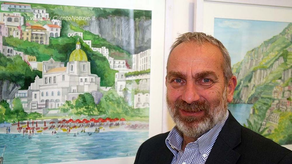 Gli acquerelli di Lorenzo Santoro a Palazzo Ruggi di Salerno, in mostra rappresentazioni della costa di Amalfi e del Cilento