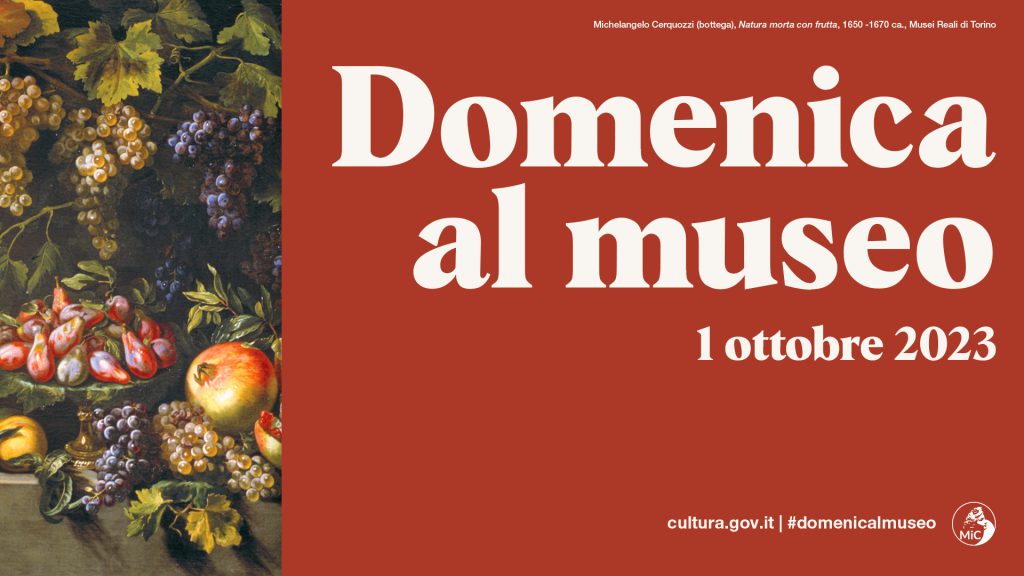 MINISTERO DELLA CULTURA / Il 1 ottobre si rinnova lappuntamento con #domenicalmuseo, liniziativa del Ministero che consente lingresso gratuito, ogni prima domenica del mese, nei musei e nei parchi archeologici statali.