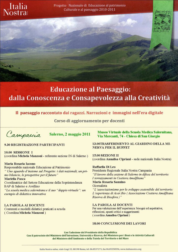 2 maggio Incontri al Museo – Educazione al Paesaggio: dalla Conoscenza e Consapevolezza alla Creativit