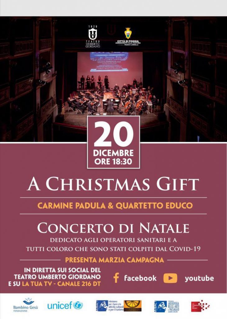 “A Christmas gift” un concerto dedicato a tutti gli operatori sanitari e agli ammalati