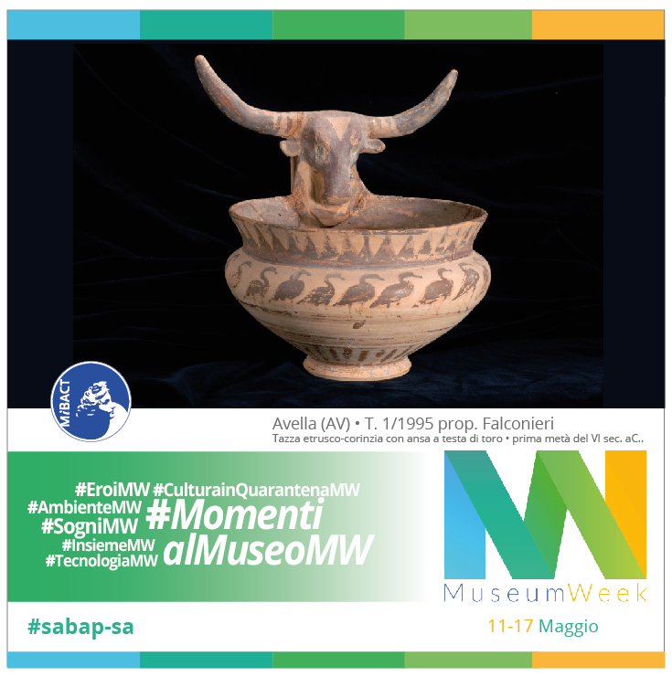 AVELLA (AV)  #MomentialMuseoMW “Tazza etrusco-corinzia con ansa configurata a testa di toro” #Togetherness #MuseumWeek #MuseumMomentsMW