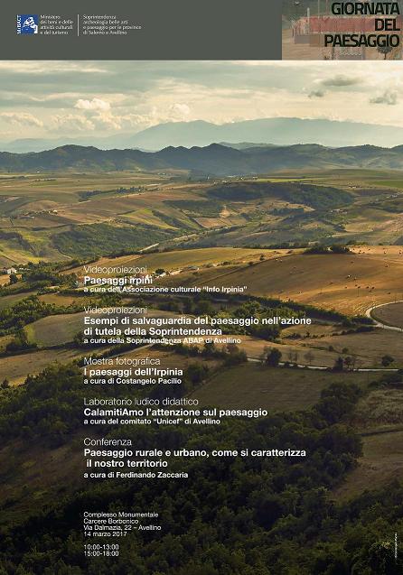 AVELLINO – 14 marzo 2017 Giornata del Paesaggio: Videoproiezioni e mostre fotografiche negli uffici della Soprintendenza