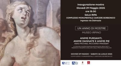 AVELLINO – Inaugurazione della mostra Anime purganti, anime dannate e anime pie. Abas Michael Ricciardi Pingebat, 29 maggio ore 18.00 Carcere Borbonico di Avellino