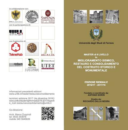Bando: MASTER di II LIVELLO in Miglioramento sismico, restauro e consolidamento del costruito storico e monumentale
