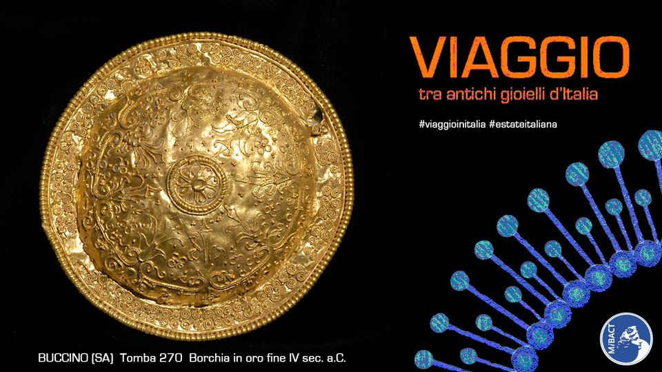 BUCCINO (SA) – #MIBACT Viaggio tra i gioielli. Borchia in oro fine IV sec a. C. Tomba 270