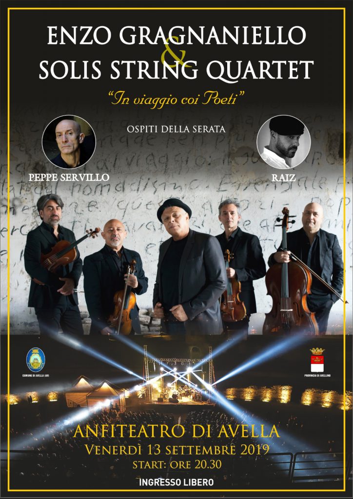 AVELLA (AV) – Area Archeologica ANFITEATRO / Venerdi 13 settembre 2019, ore 20.30, concerto con Enzo Gragnaniello. INGRESSO LIBERO.