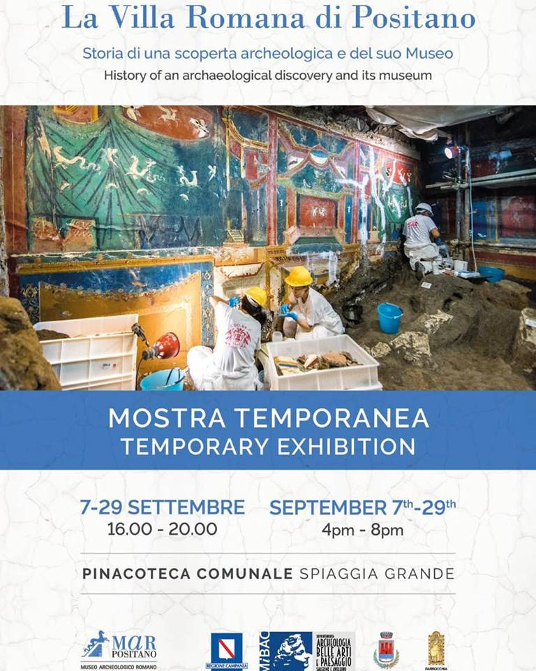 LA VILLA ROMANA DI POSITANO. Storia di una scoperta archeologica e del suo Museo. La mostra, allestita presso la Pinacoteca Comunale, rester aperta fino a Domenica 29 settembre 2019.