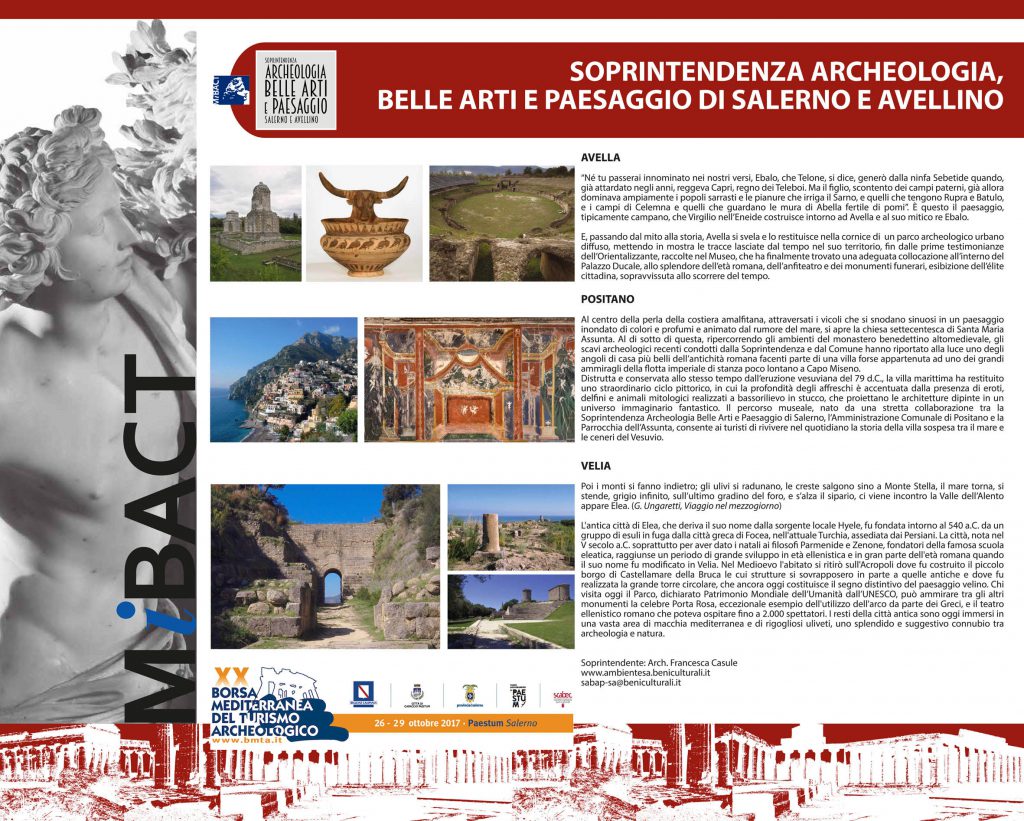 PAESTUM (SA) – I siti archeologici di Avella, Positano e Velia nello stand del MiBACT
