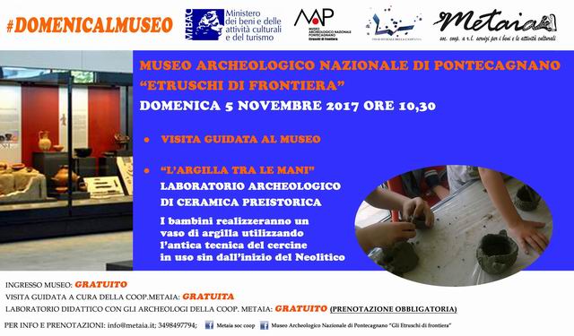 PONTECAGNANO FAIANO (SA) –  #DOMENICALMUSEO Laboratorio didattico con gli archeologi “L’argilla tra le mani” e visite guidate