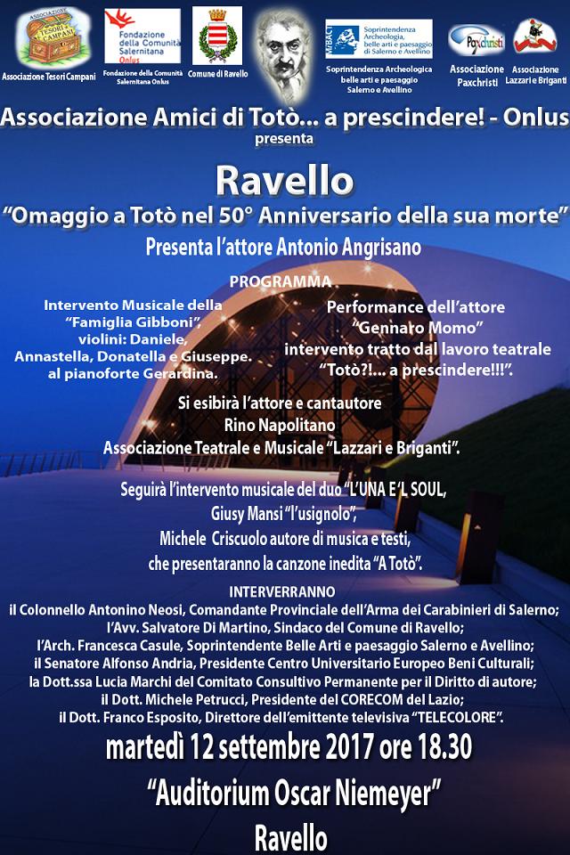 RAVELLO (SA) – Omaggio a Tot nel 50 anniversario della sua morte