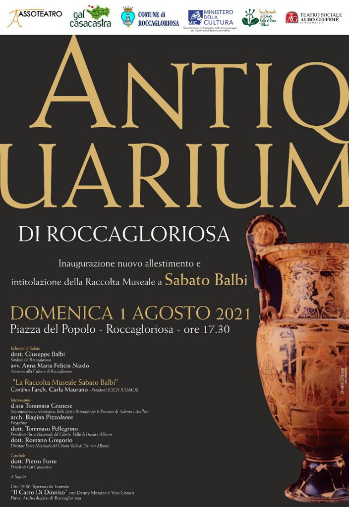 ROCCAGLORIOSA  (SA) – Antiquarium “Inaugurazione nuovo allestimento e intitolazione della Raccolta Museale a Sabato Balbi”