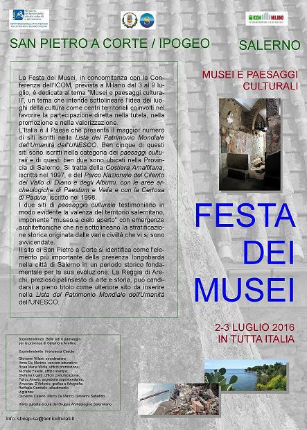 SALERNO – FESTA DEI MUSEI E PAESAGGI CULTURALI DELLA PROVINCIA DI SALERNO