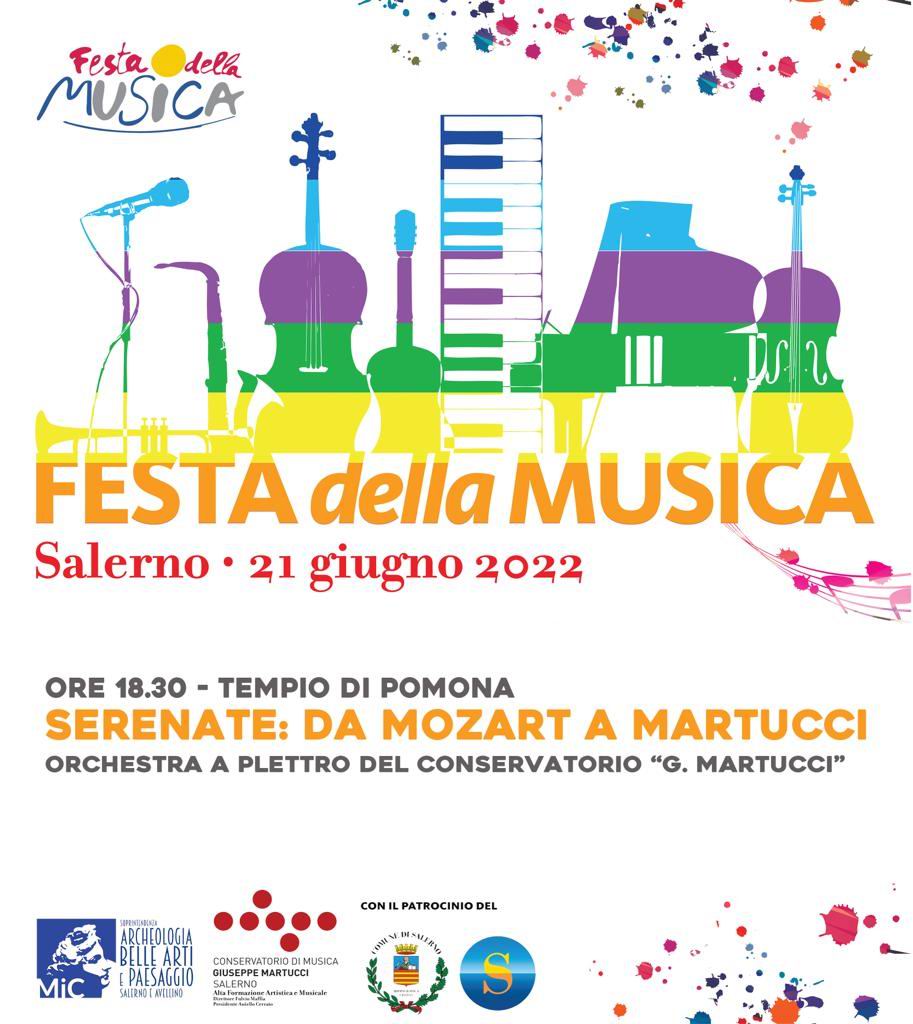 SALERNO – Festa della musica 2022 al Tempio di Pomona “Serenate: da Mozart a Martucci “