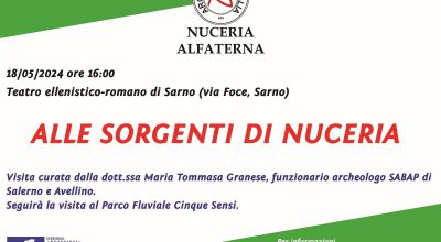 SARNO (SA) –  Alle sorgenti di Nuceria: visita guidata al Teatro Ellenistico Romano di Foce. 18 maggio ore 16.00