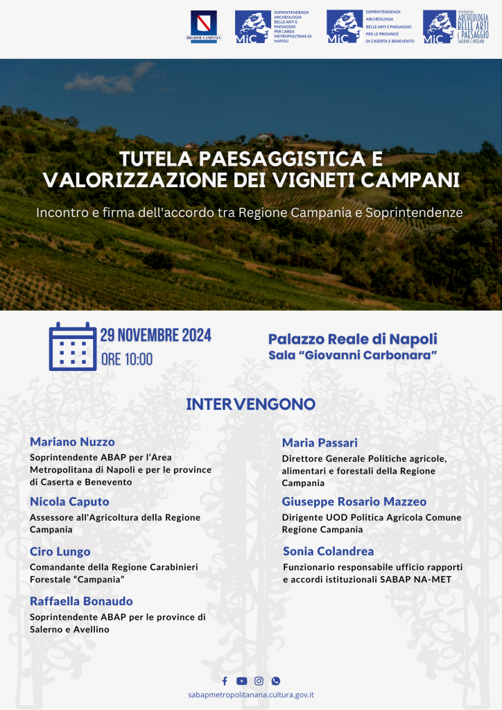 Tutela paesaggistica e valorizzazione dei vigneti campani: un accordo per il futuro del territorio